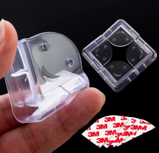 Combo 10 miếng bọc góc bàn, che cạnh bàn, bọc góc, miếng nhựa dẻo bịt góc bàn, tủ, gường, nẹp góc SILICON trong suốt chống va đập an toàn cho bé tặng kèm băng keo HL048 (hình ngẫu nhiên)
