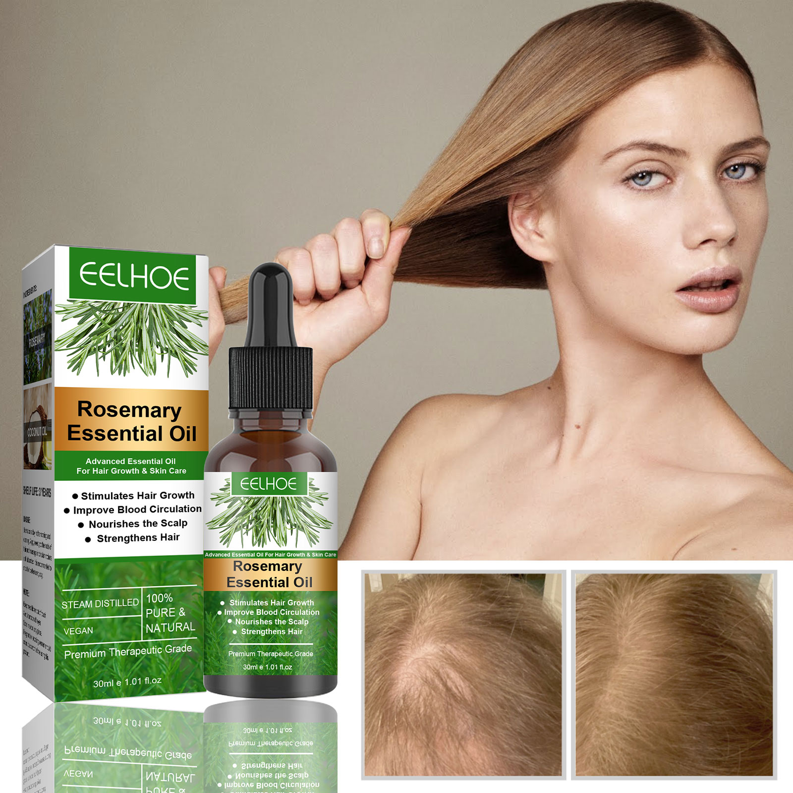 EELHOE Tinh Dầu Xịt Mọc Tóc 30ML Tinh Dầu Dưỡng Tóc Chống Rụng Mọc Tóc
