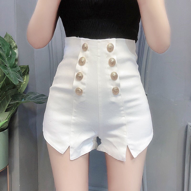 Quần short nữ kaki lưng cao 8 nút xẻ đùi - Quần short nữ dễ phối đồ cực chất cực xinh