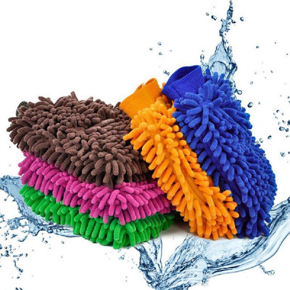 Găng Tay Rửa Xe Ô Tô Xúc Tu Sợi Microfiber (1 Chiếc Màu Cam)