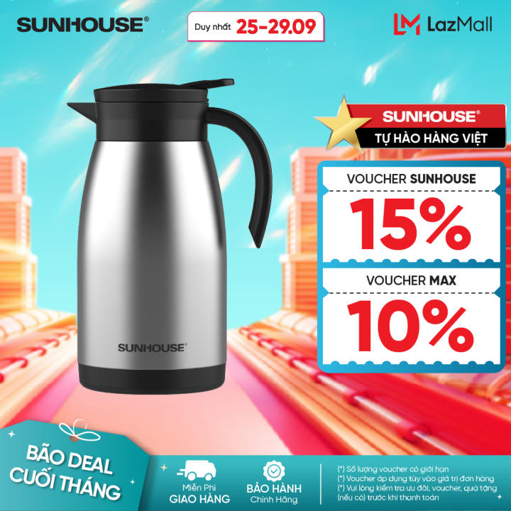 Ấm giữ nhiệt pha trà 1.4L Inox 304…