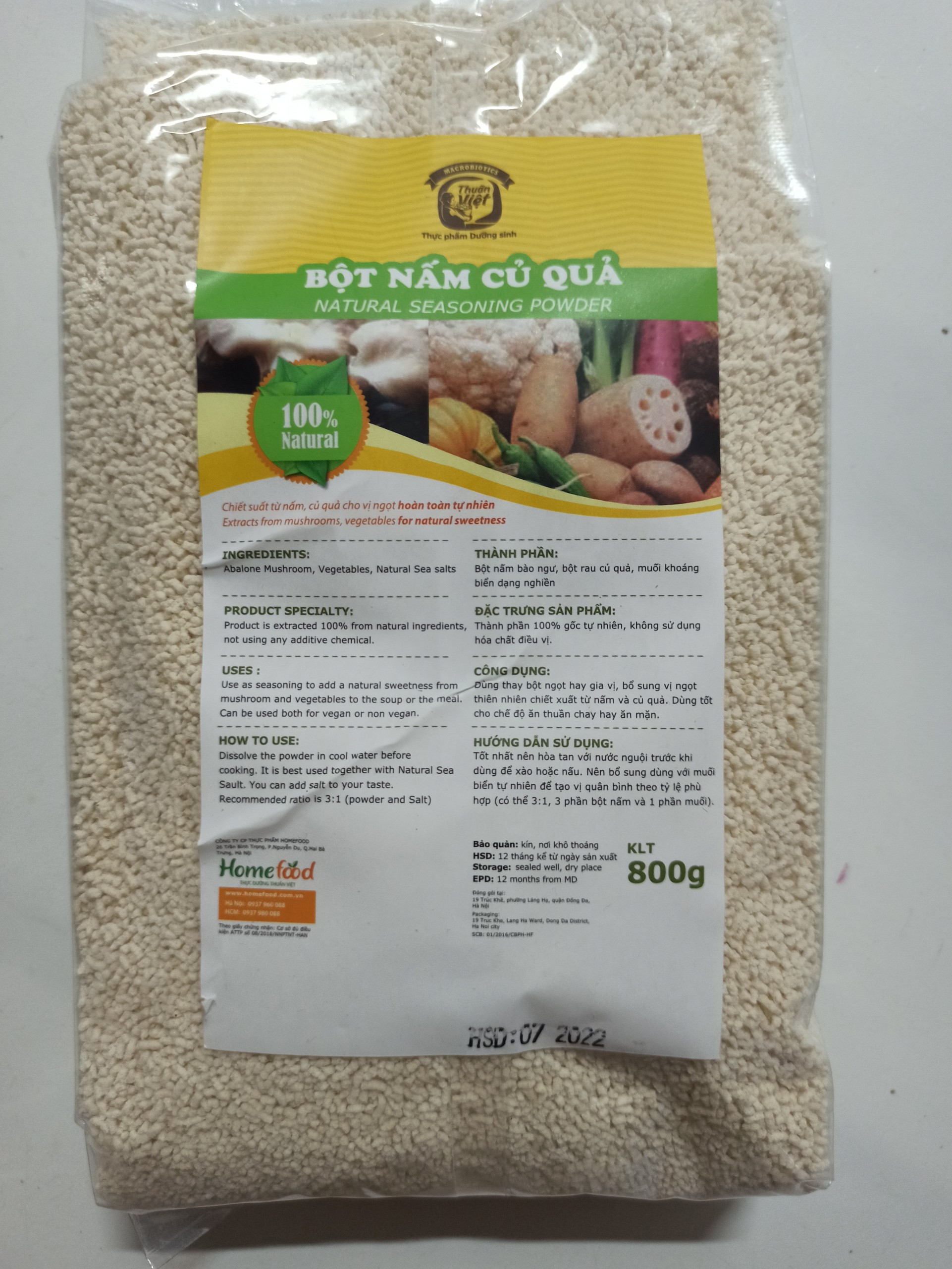 [HCM]Bột nấm củ quả 800gram (Bột nêm nấm rau củ)