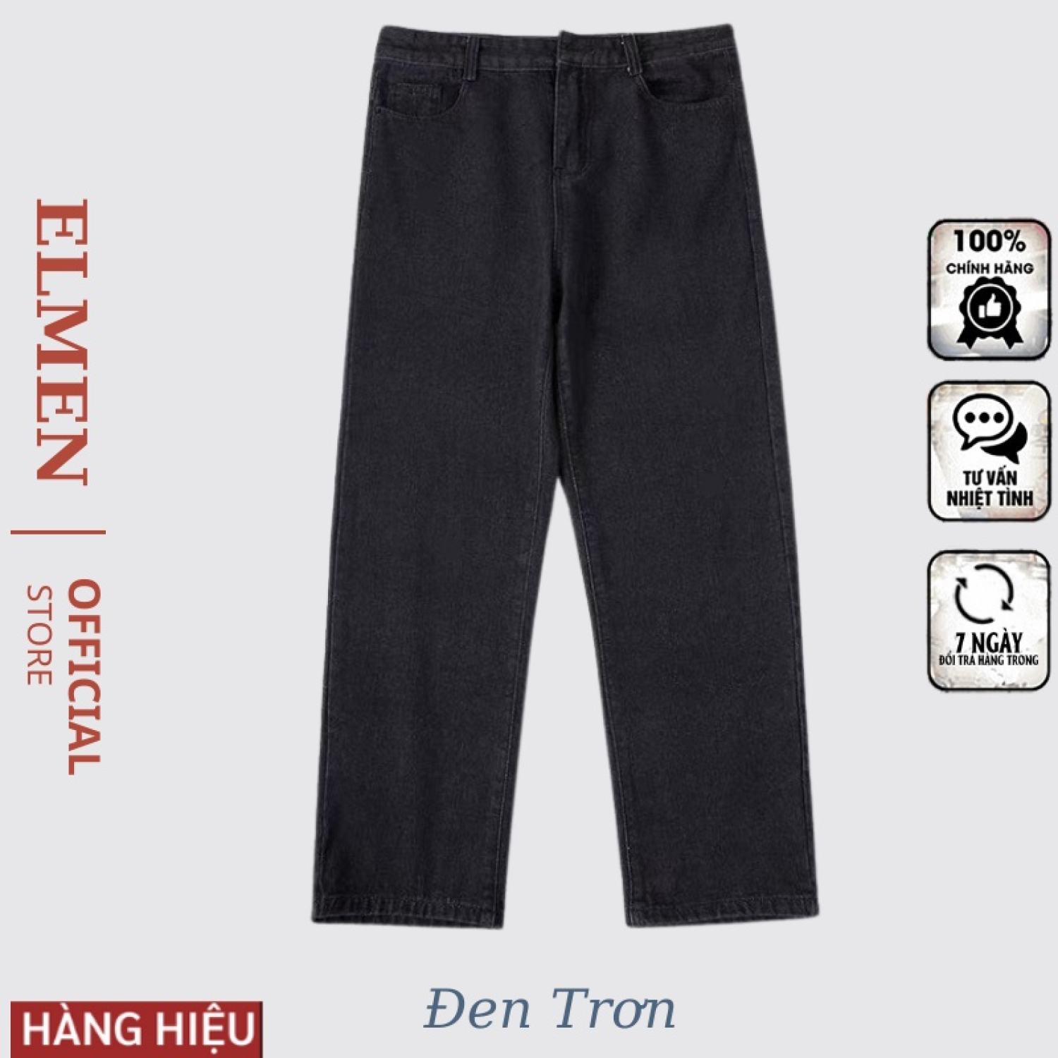 Quần jean nam mầu đen, trắng baggy ống suông rộng 2 mầu đen, trắng dáng đứng vải jeans bò cao cấp ELMEN hottrend