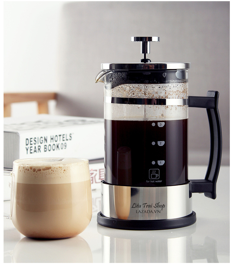 Bình pha cà phê cafe pha trà  French Press 600ml