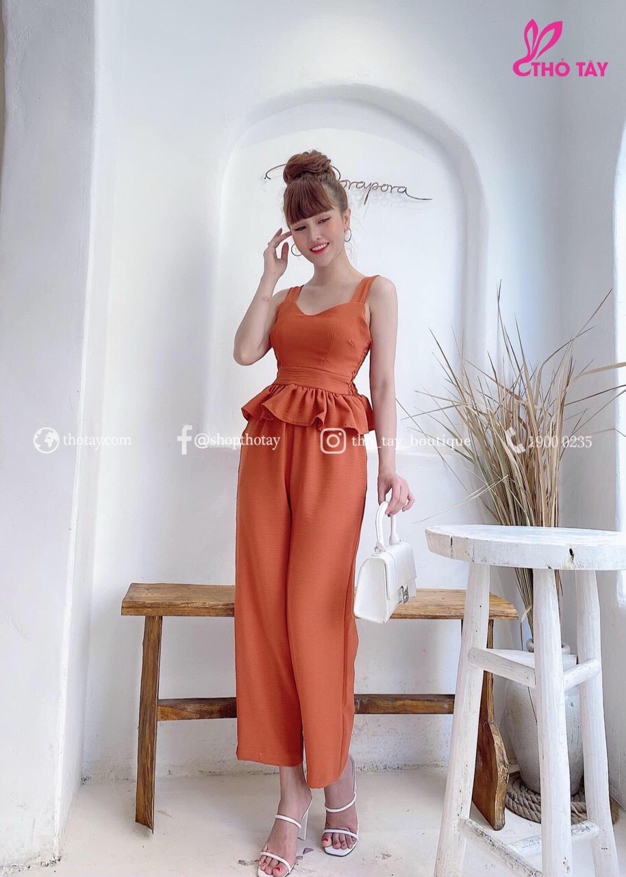 [HCM]Set kiểu ôm eo quần ống suông