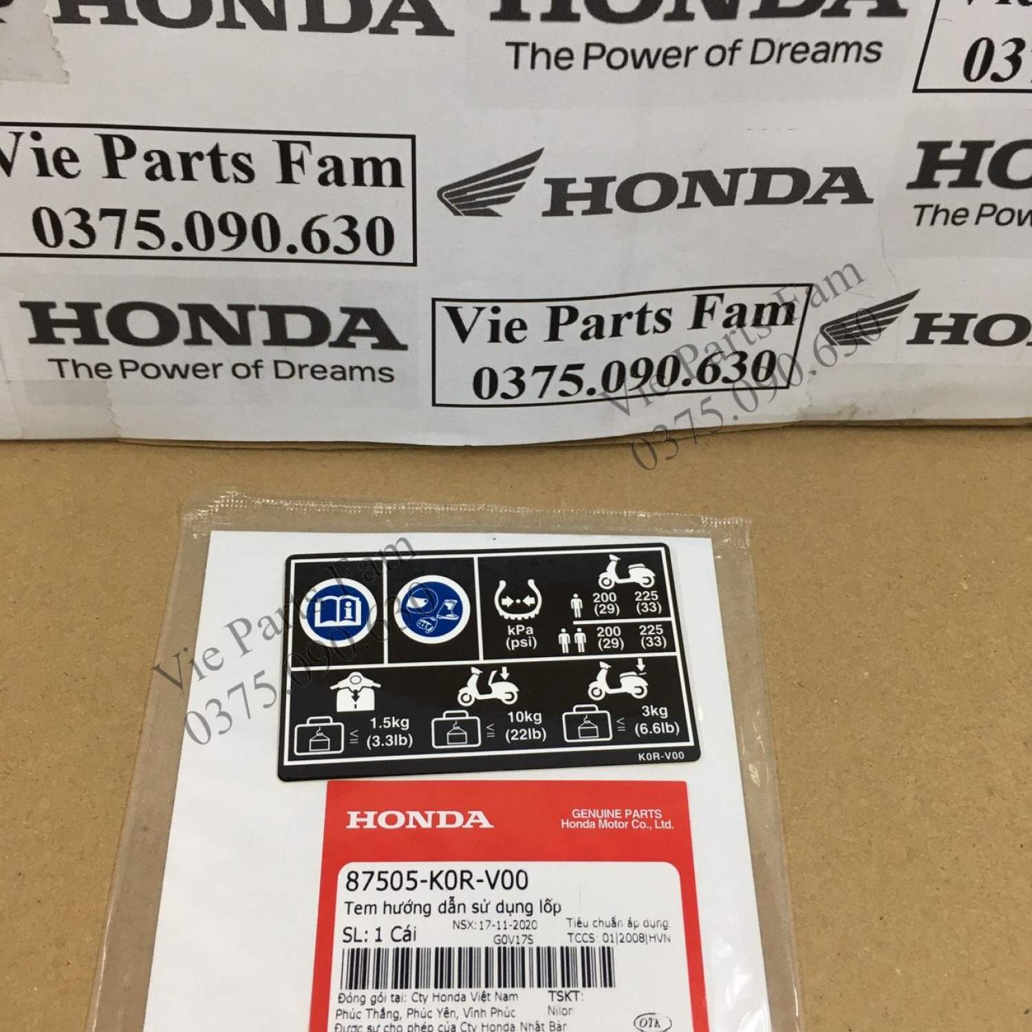 Tem thông số sh 2020, hàng din honda mới 100%