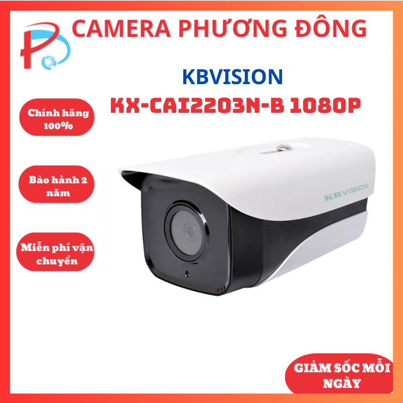 Camera ip kbvision kx-cai2203n-b 1080p hồng ngoại 80m công nghệ ai hàng rào ảo - hàng chính hãng