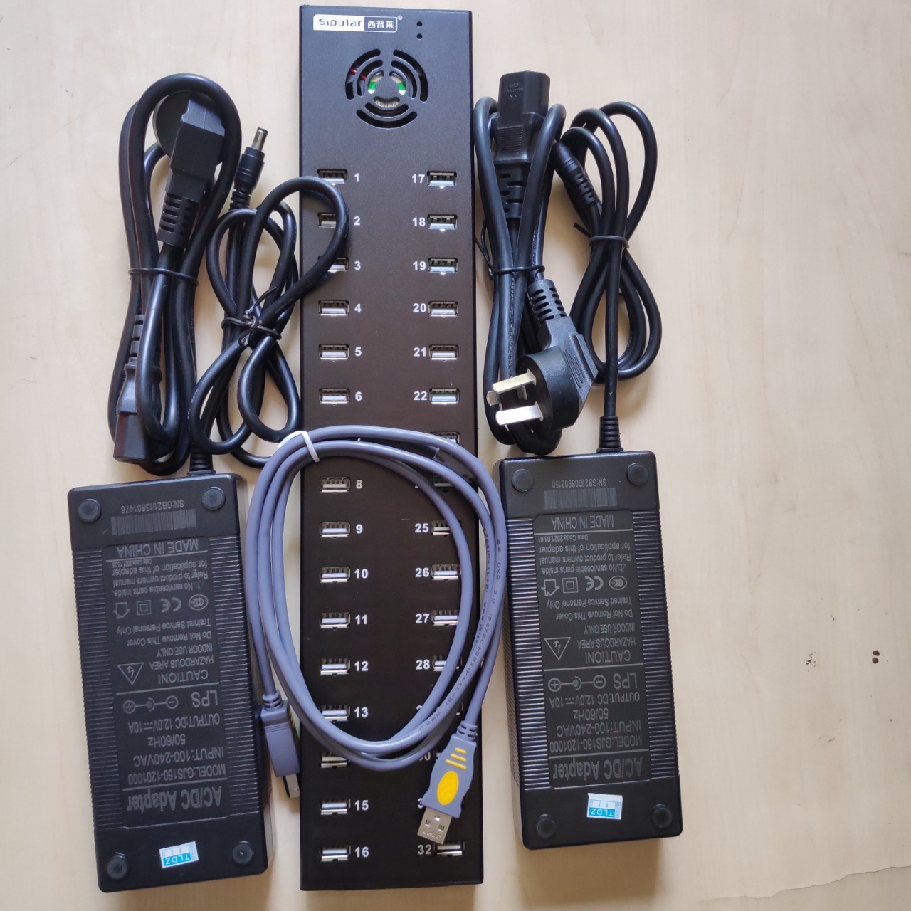 Hub usb Sipolar 20 port, bộ chia cổng usb 32 cổng, box phone