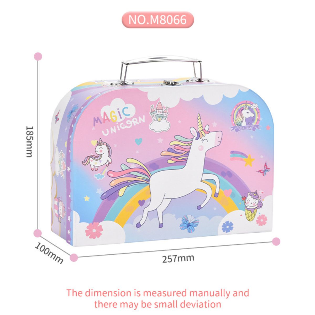 Pony horse cake party toys-48 PCs aluminum tea set with warmer tray and cute cake tower for kids-2023 salon