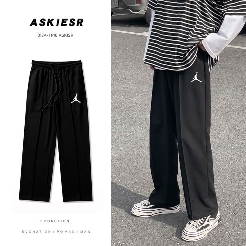 Quần thun đen ống rộng  PM nam PHong cách hàn quốc , quần nam thể thao- vải co giãn tốt(PM)