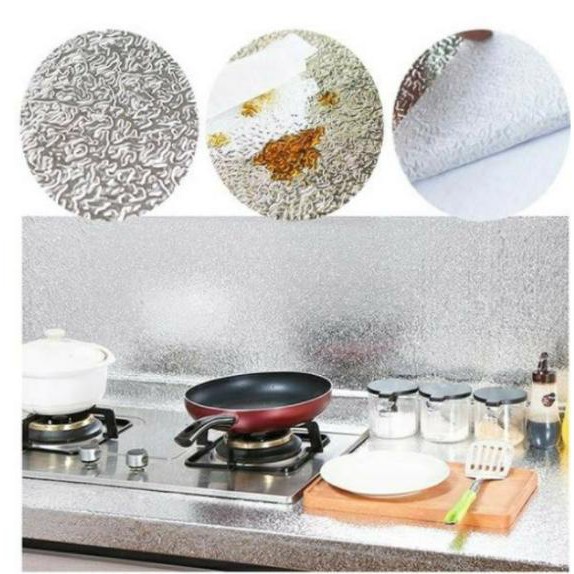 Cuộn Giấy Bạc Dán Bếp Chống Thấm, Chống Cháy (2x0.6m)