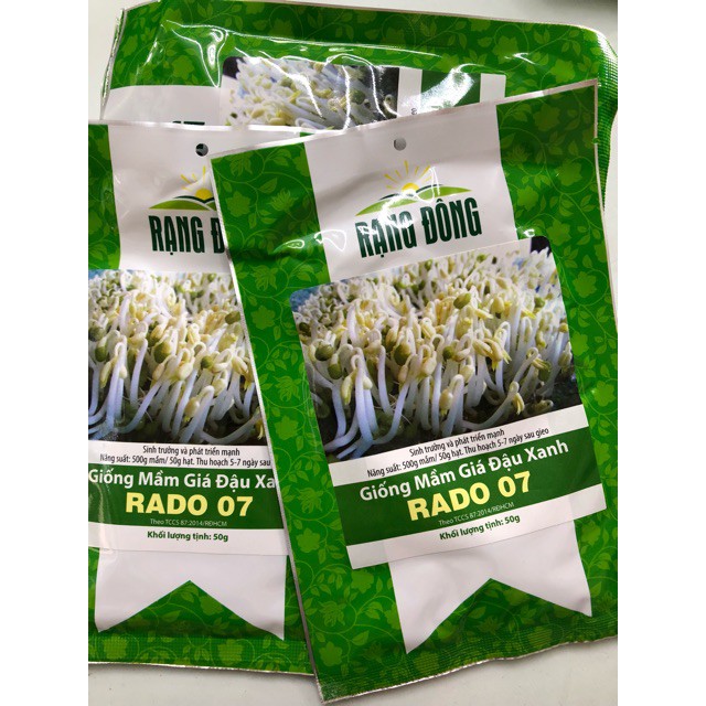 Hạt Giống Mầm Giá Đậu Xanh 50 Gram