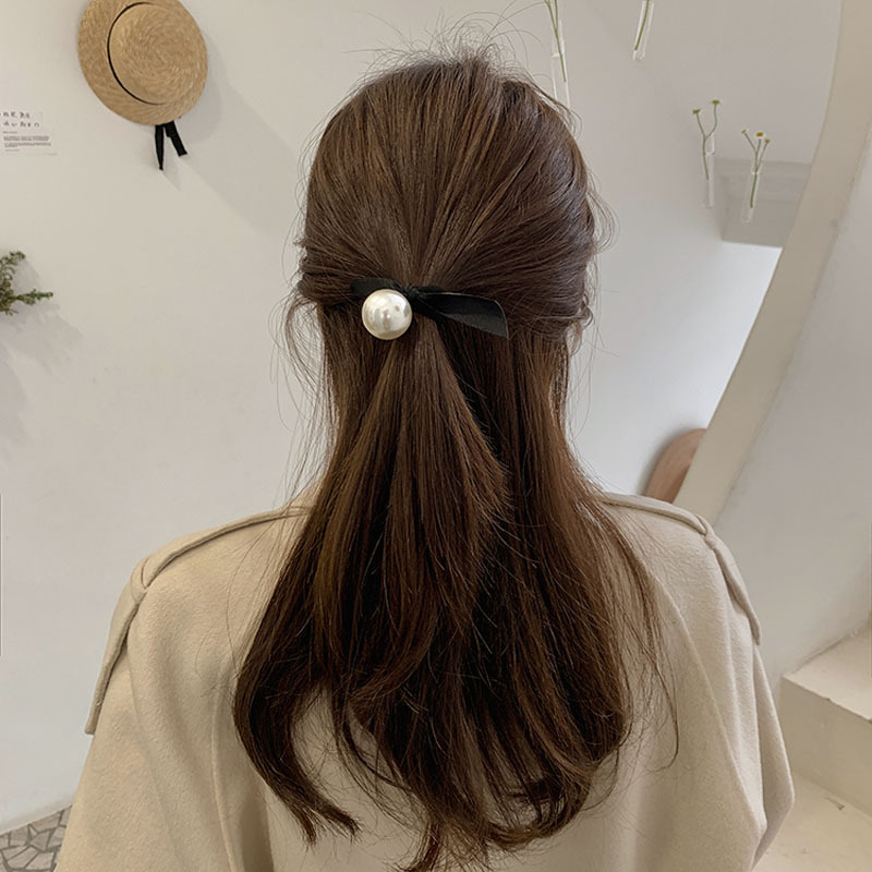 [HCM][Có sẵn] Dây cột tóc nơ đính hạt châu xinh xắn