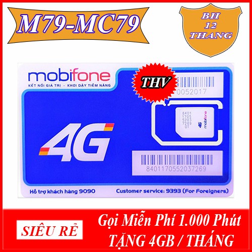 [HCM]SIM 4G MOBIFONE M79 vs MC79 TẶNG 4GB + 1000 PHÚT