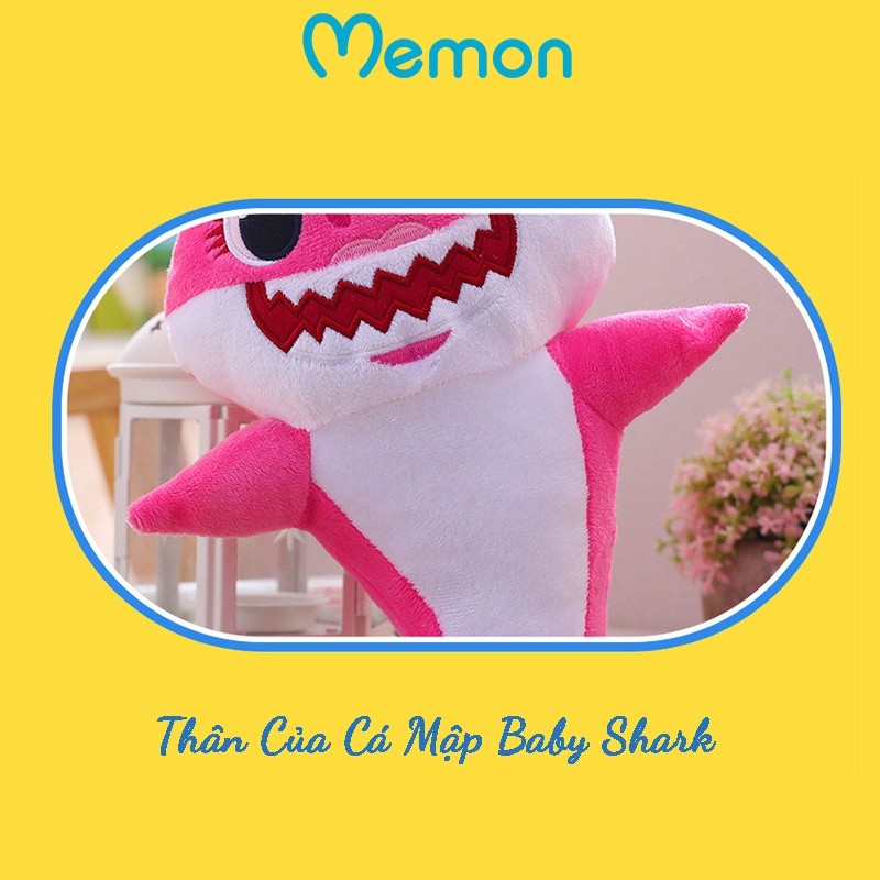 Cá Mập Baby Shark 30cm Cao Cấp Memon, Gấu Bông Cá Mập Cho Bé