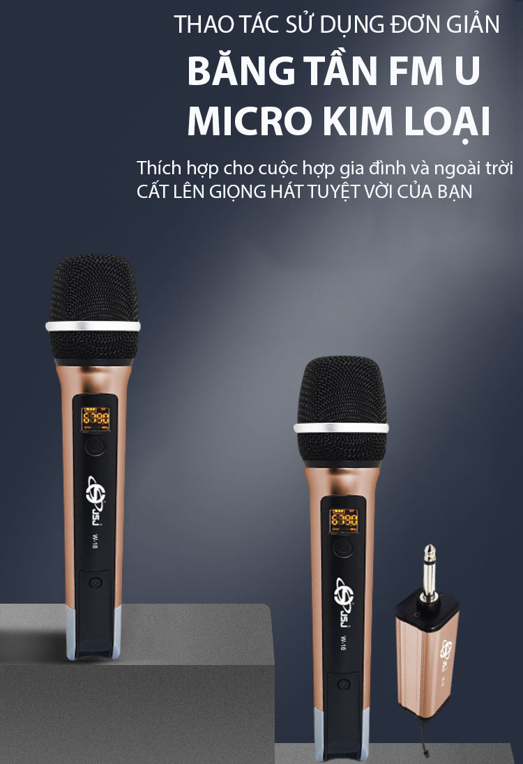 [HCM]Micro Karaoke Không Dây Cho Loa Kéo JSJ  W-16