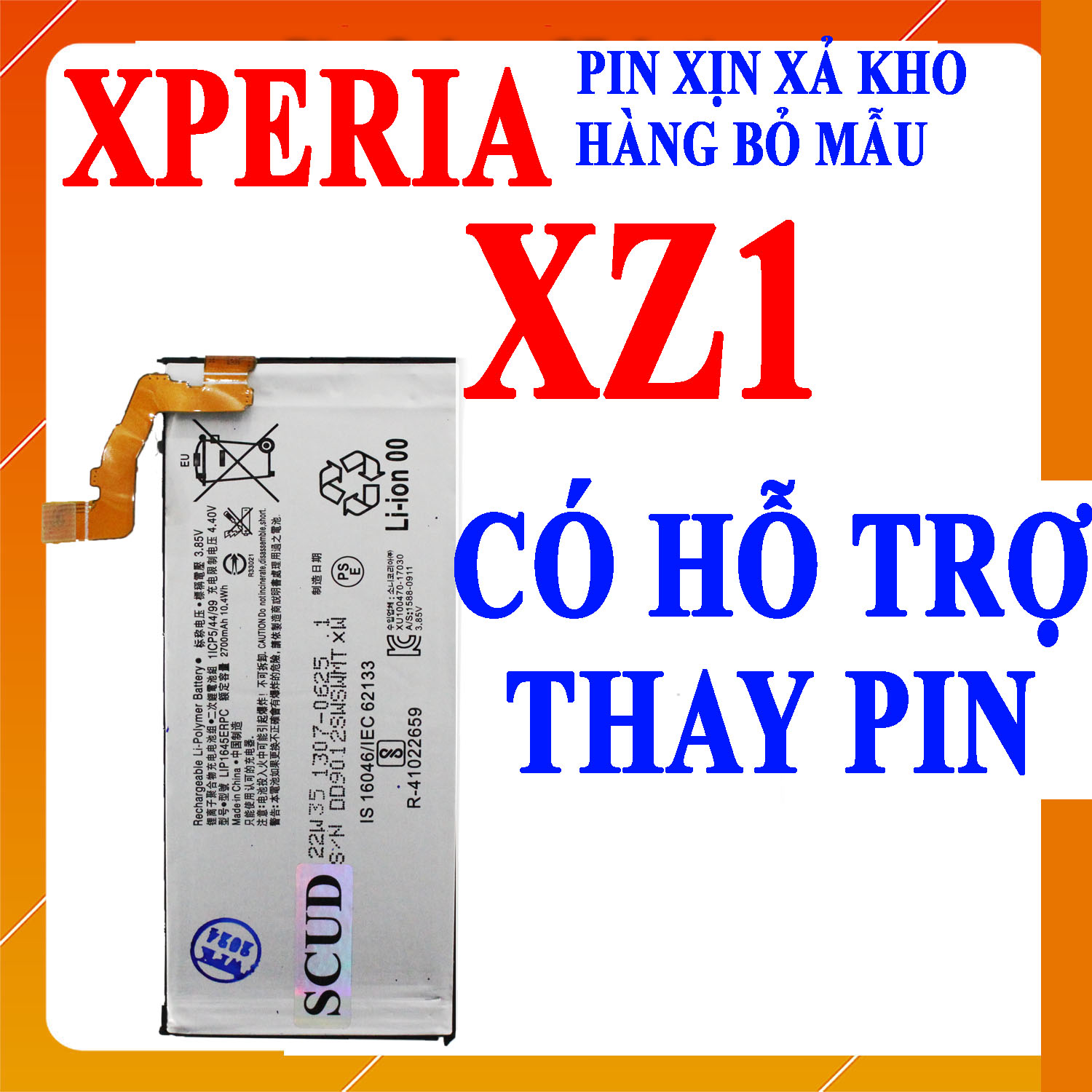 Pin Scud cho Sony Xperia XZ1 G8342 LIP1645ERPC dung lượng 2700mAh (Trắng)