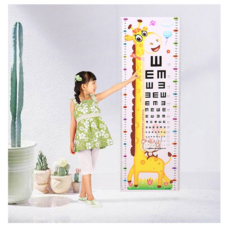Decal Dán Tường Thước Đo Chiều Cao Hươu Cao Cổ Cho Bé