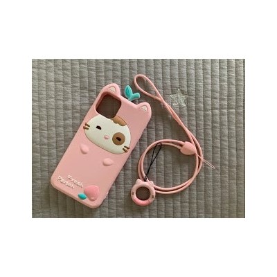 Ốp Lưng Lofter Hình Mèo Fresh Peach Silicone Cho Iphone
