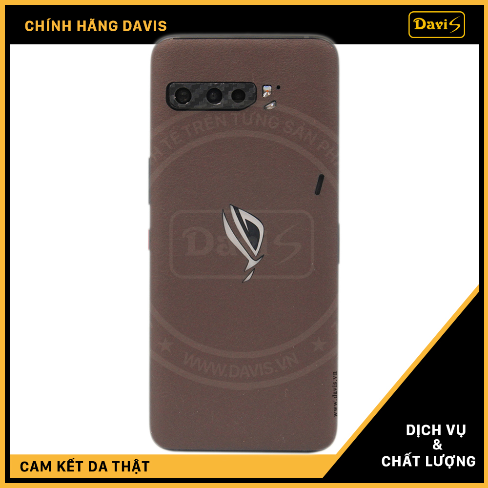 Dán da điện thoại Rog Phone 3, làm từ da thật cao cấp - Chính hãng Davis