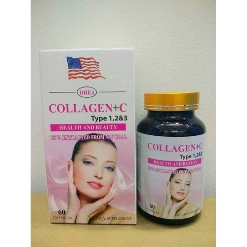 [HÀNG CHÍNH HÃNG] VIÊN UỐNG COLLAGEN + C TUYPE 1,2,3 - GIÚP LÀM GIẢM NÁM DA , SẠM DA, GIẢM THIỂU NẾP NHĂN TRÊN DA -NGUYÊN LIỆU NHẬP KHẨU MỸ - LỌ 60 VIÊN