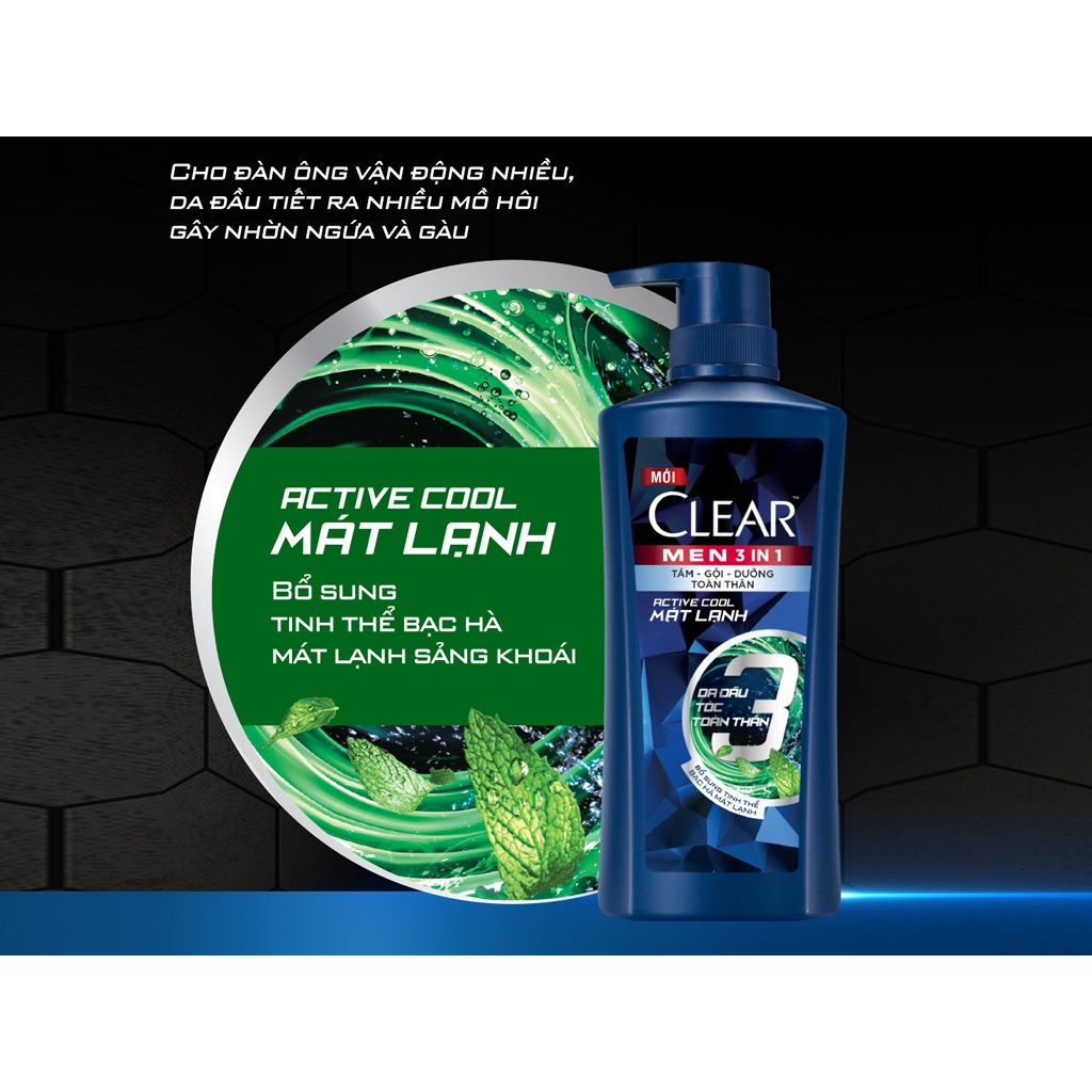 Dầu gội đầu Clear Men chai 630g
