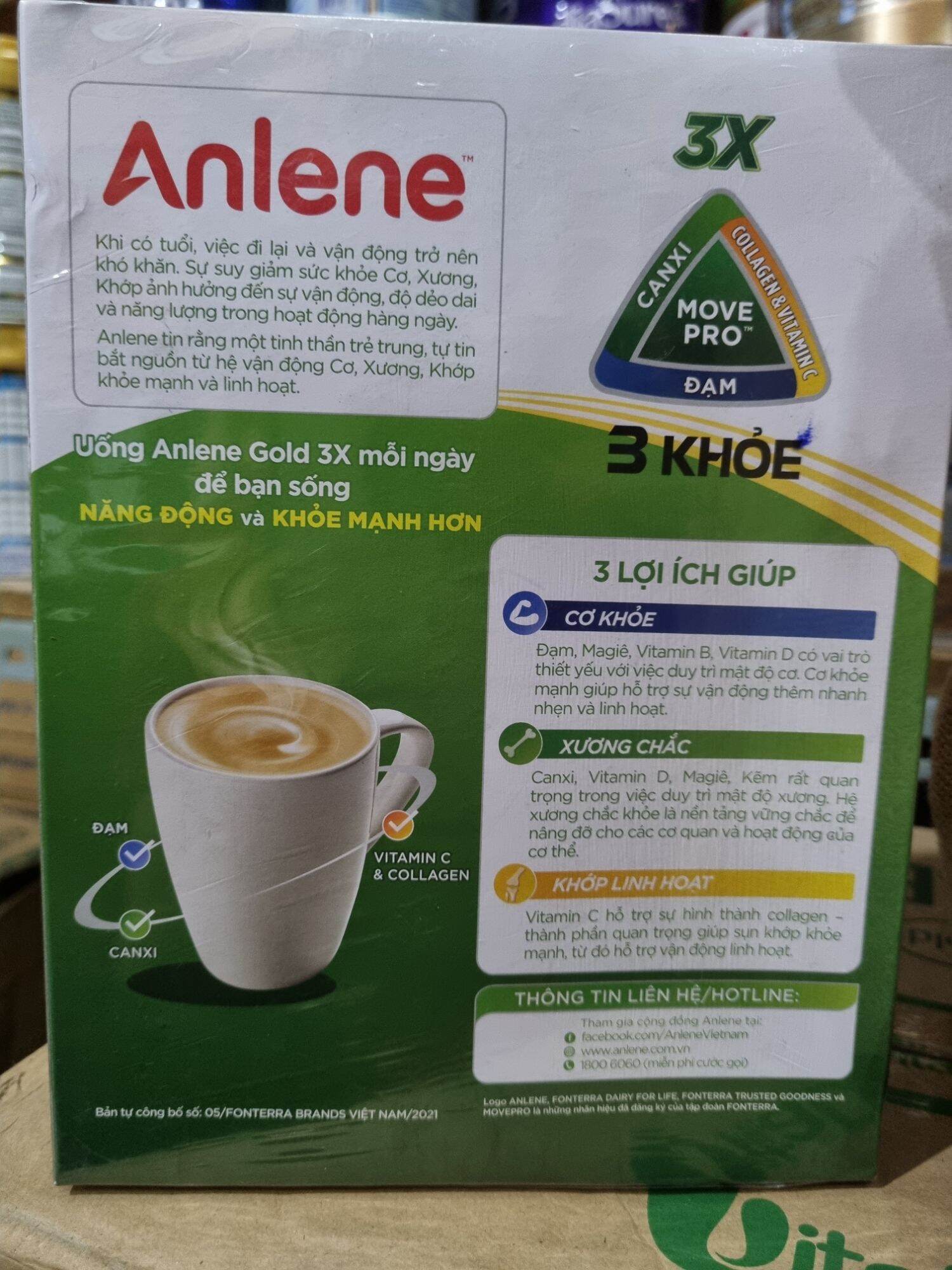 (Date mới - MẪU MỚI NHẤT) Sữa Anlene Cà phê Movemax 310g