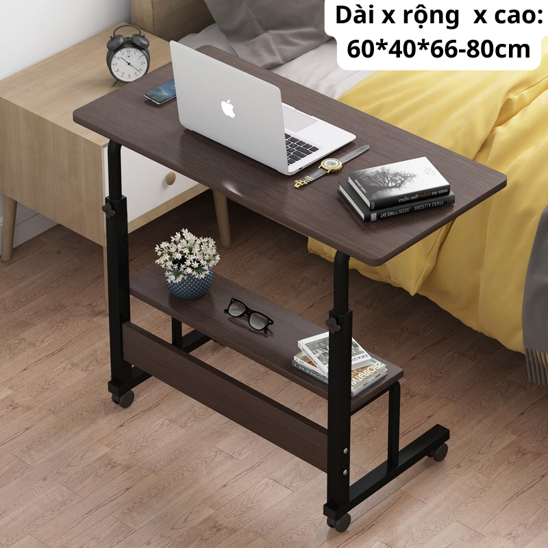 Bàn học thông minh nâng hạ chiều cao, bàn học sinh có bánh xe di chuyển, bàn đa năng cao cấp mặt gỗ chân sắt chắc chắn chịu lực cao tiện ích tiết kiệm không gian