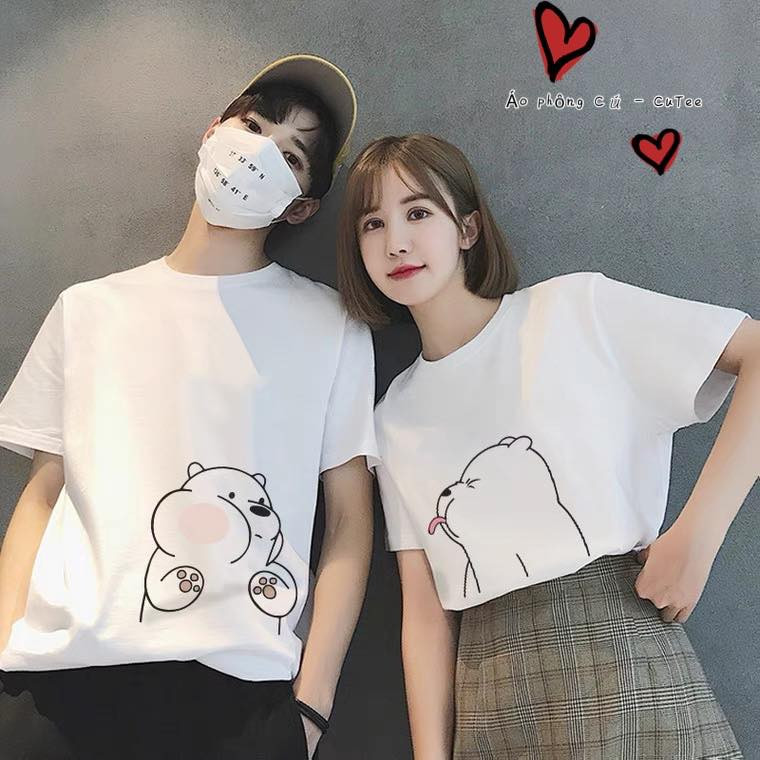 ÁO ĐÔI NAM NỮ IN HÌNH CUTE DỄ THƯƠNG