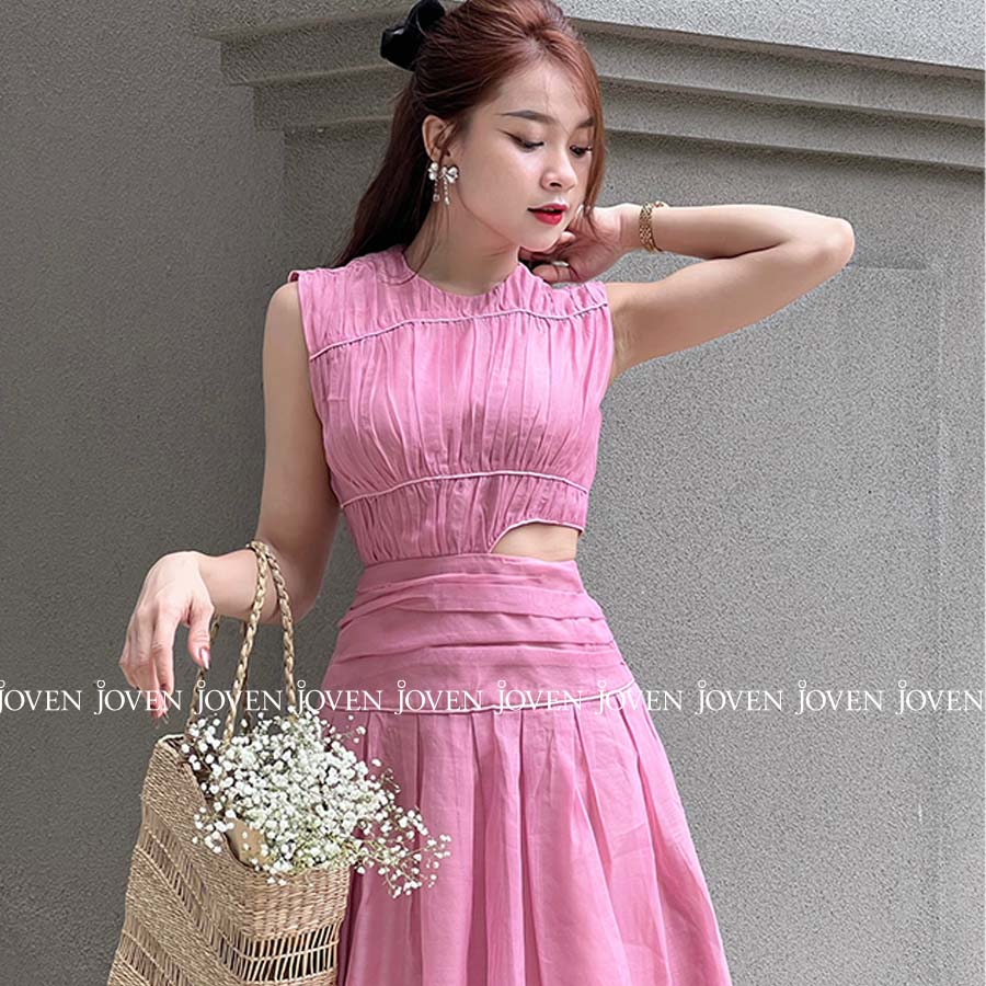 JOVEN Đầm Dài Khoét Eo Trẻ Trung Nữ Tính