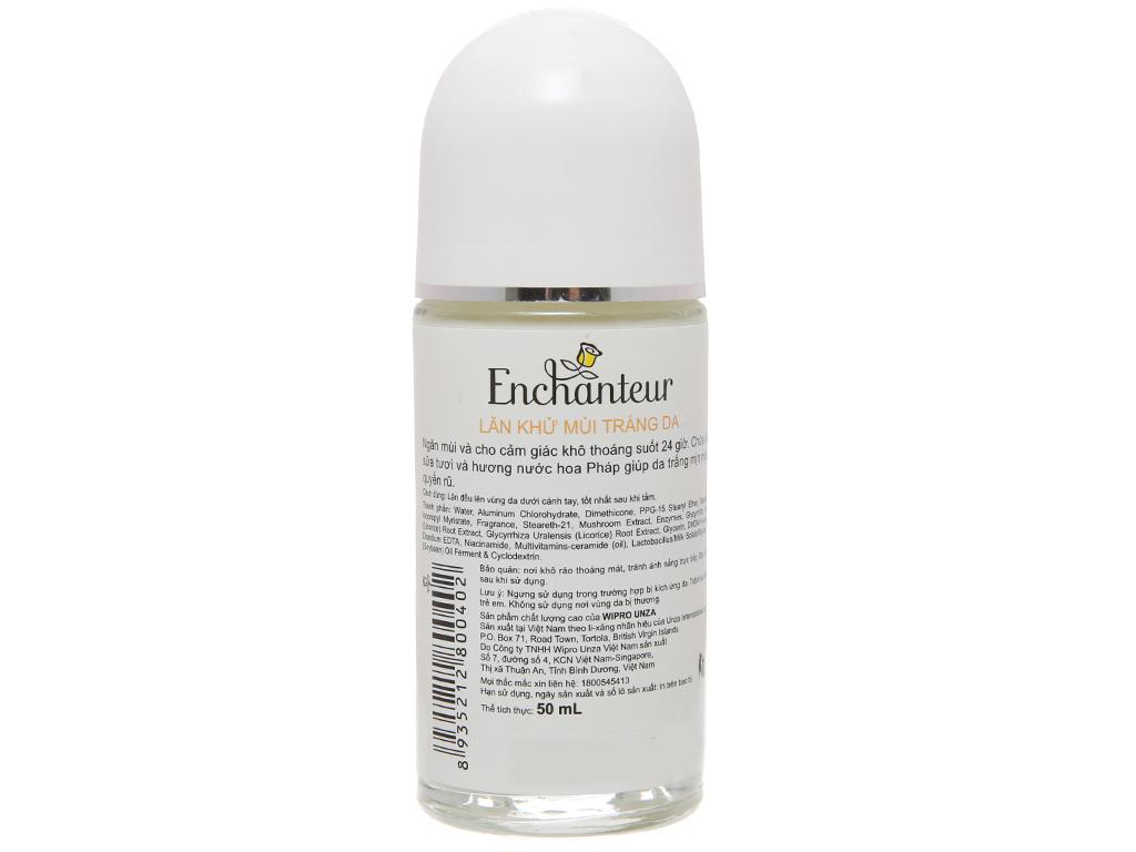 Lăn khử mùi Enchanteur White Charming 50ml (Màu Vàng Sữa)