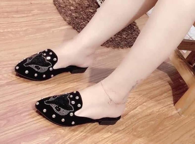 Dép bít mũi nữ đính đá hình mặt cáo giá rẻ