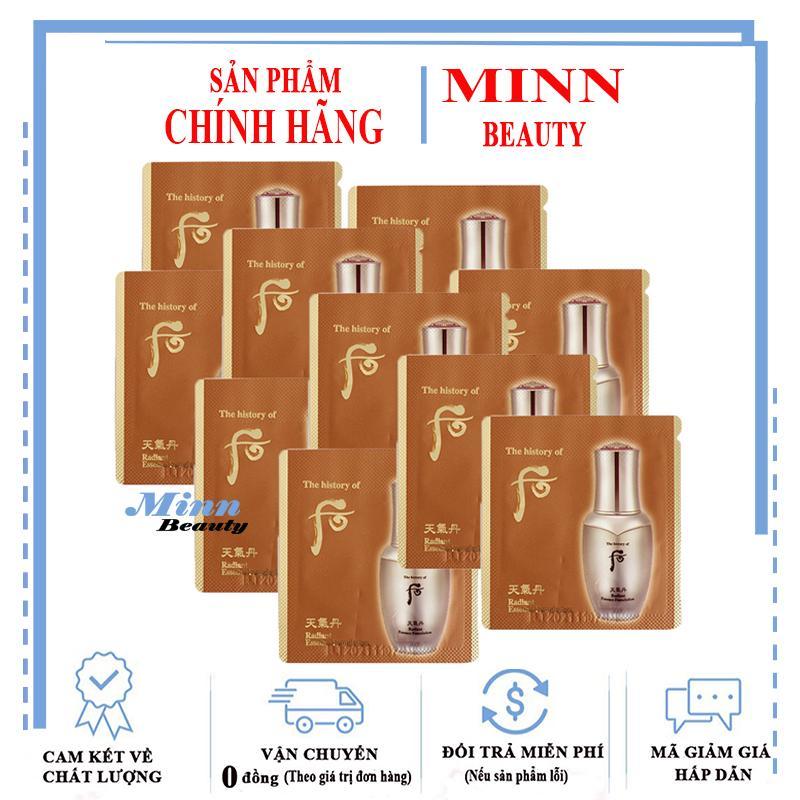 Combo 10 Kem Nền Che Khuyết Điểm Hoàn Hảo Whoo Essence Radiant Foundation 1ml x 10