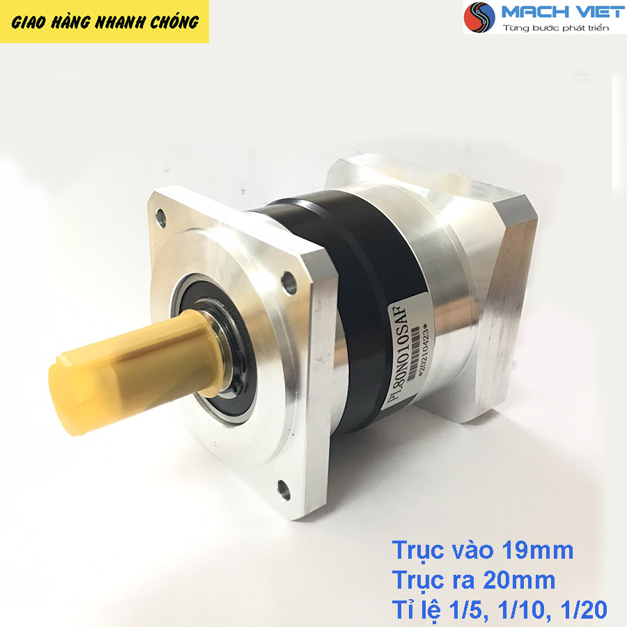 Hộp giảm tốc cho AC Servo mặt bích PL60, PL80 tỉ lệ 1/5, 1/10, 1/20