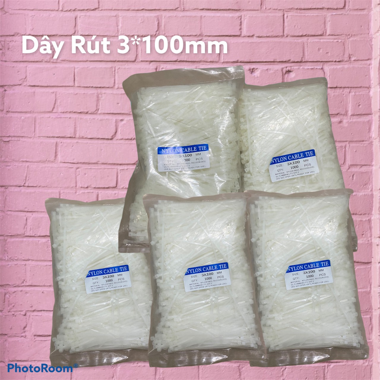 Dây rút nhựa 3*100mm (  ĐÓNG GÓI 1 BỊCH GỒM 1000 SỢI DÂY RÚT )