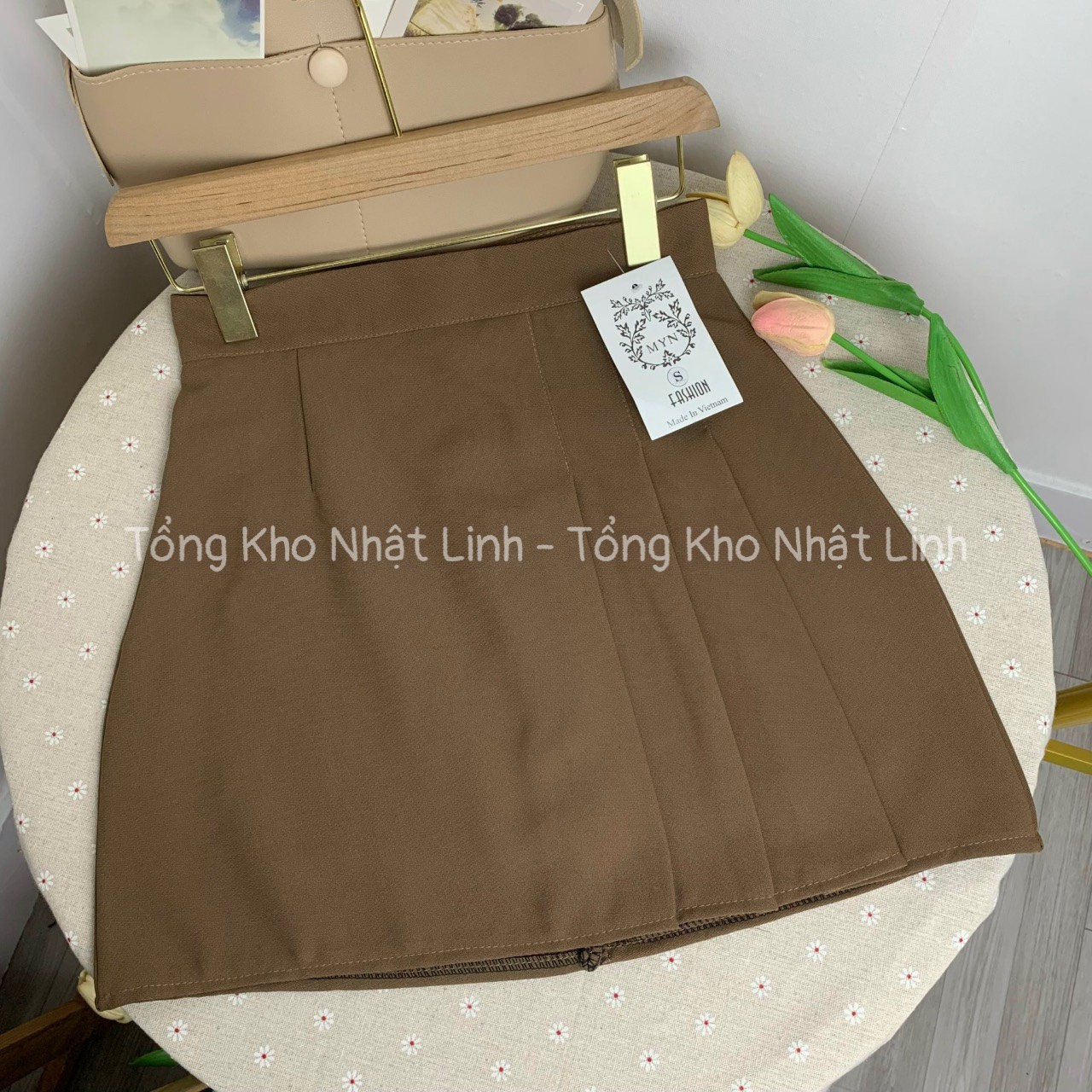 Chân váy chữ A Hàn Quốc xếp ly bên hông thiết kế mới lạ thu hút chất liệu mềm mịn cao cấp Nhật Linh - CV566