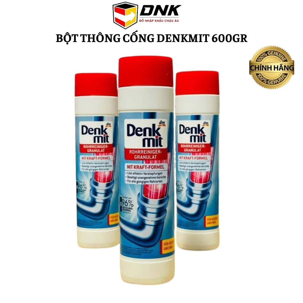 Bột Vệ Sinh Đường Ống Denkmit 600gr Đức Chính Hãng – Làm Sạch, Khử Mùi, Giữ Cống Thoáng Sạch