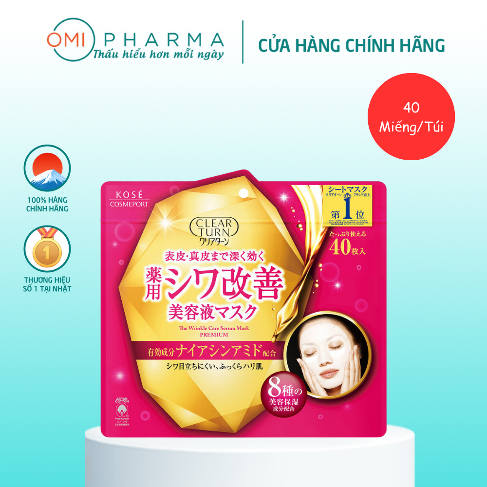 Mặt nạ chống nhăn da cao cấp kose clear turn nhật bản