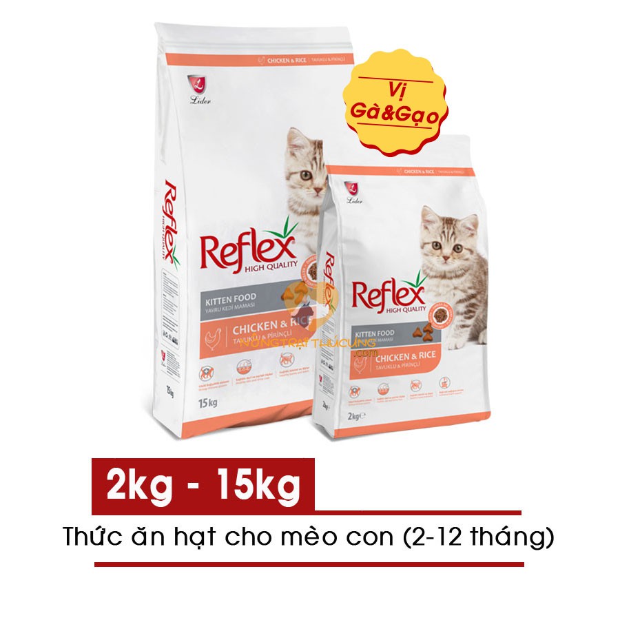 "Hoàn tiền đến 10%" [2kg] [15kg] HẠT MÈO REFLEX CHICKEN KITTEN (MÈO CON)