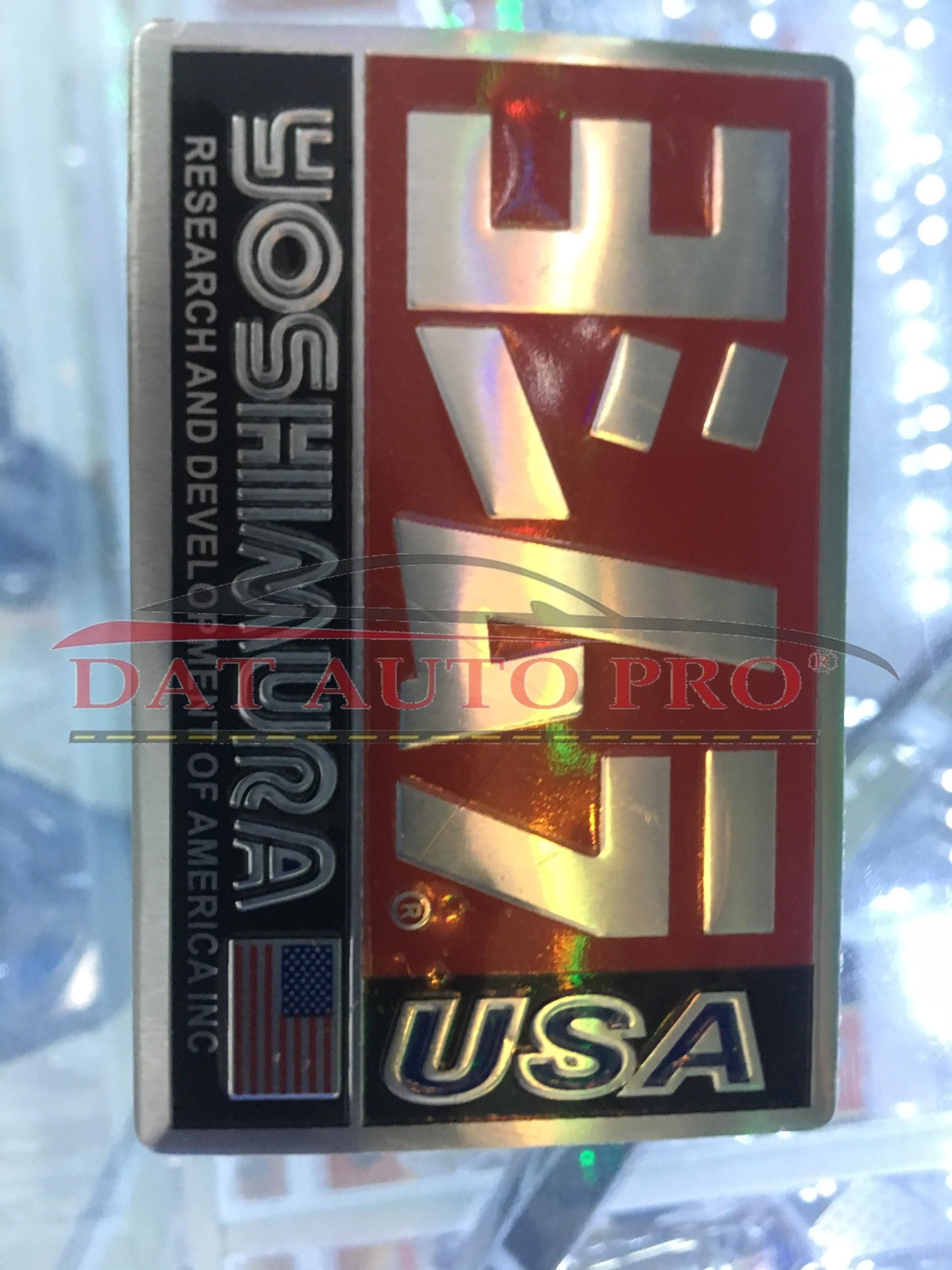 Tem nhôm dán Pô xe Yoshimura đỏ 12x3.7cm