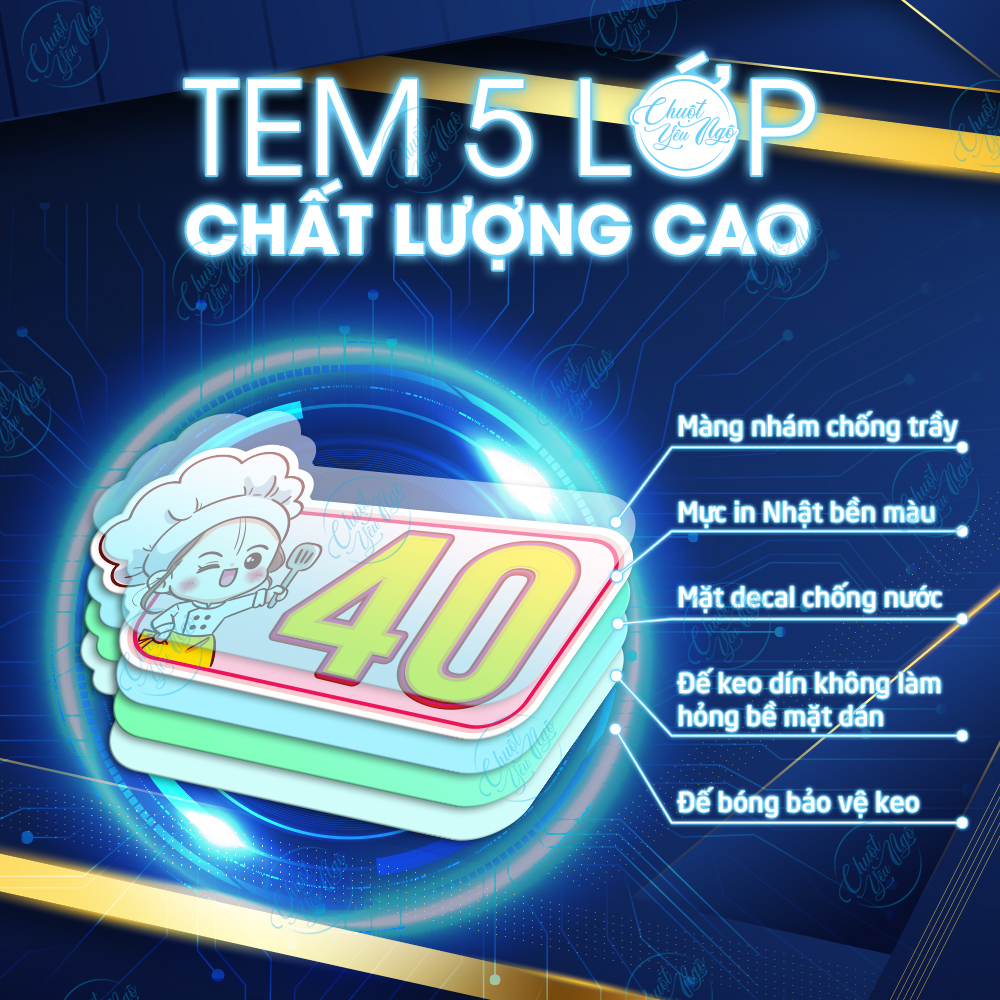 Số thứ tự dán bàn quán ăn cà phê quán nước trà sữa