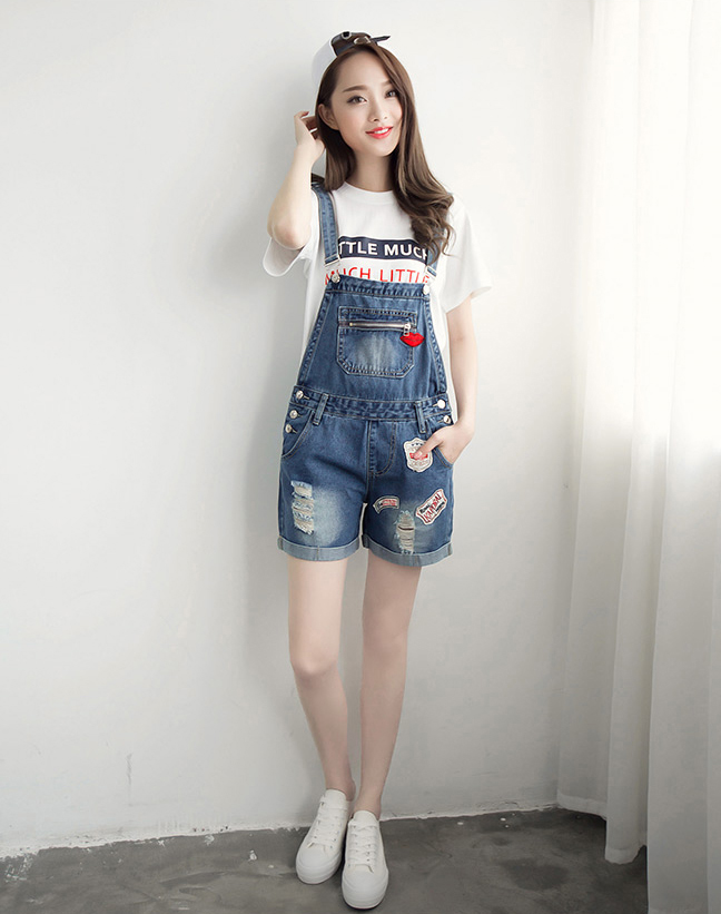 QUẦN YẾM JEANS PHỐI LOGO Y513