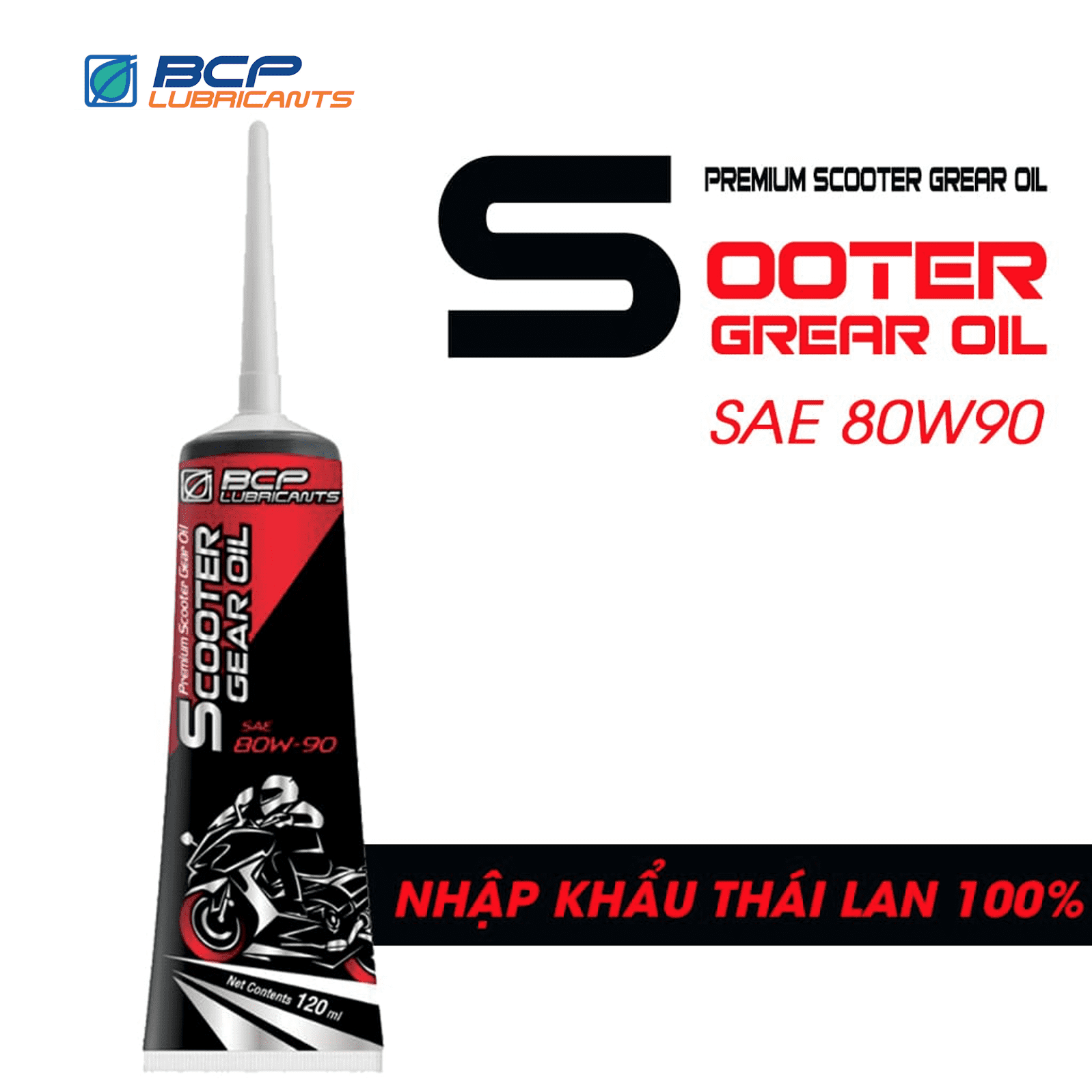 Nhớt hộp số xe tay gaBCP Thái Lan Scooter Gear Oil SAE 80W90, API GL
