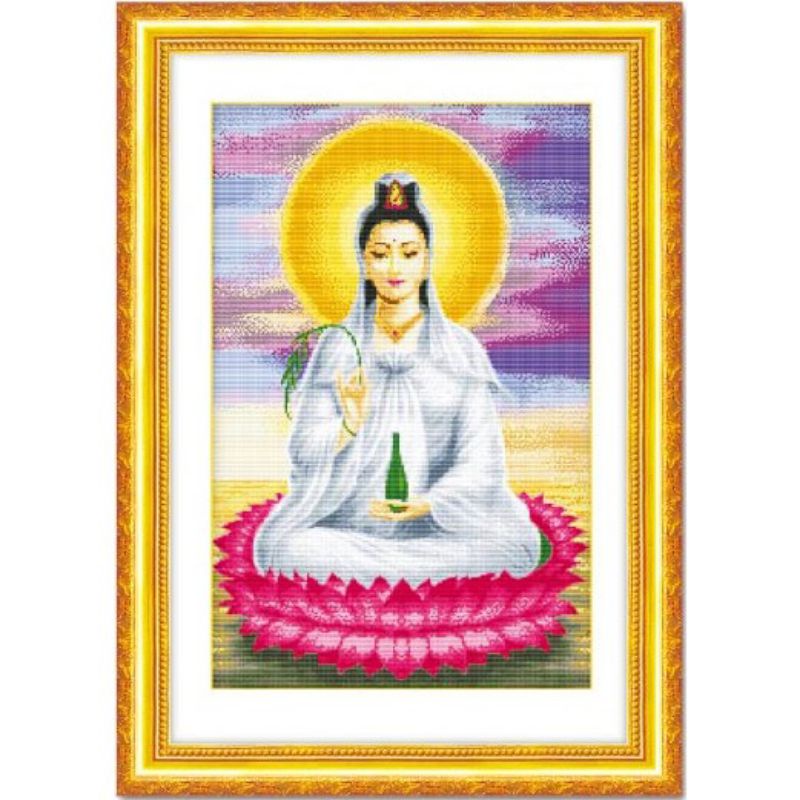 Tranh thêu chữ thập quan âm bồ tát r 206