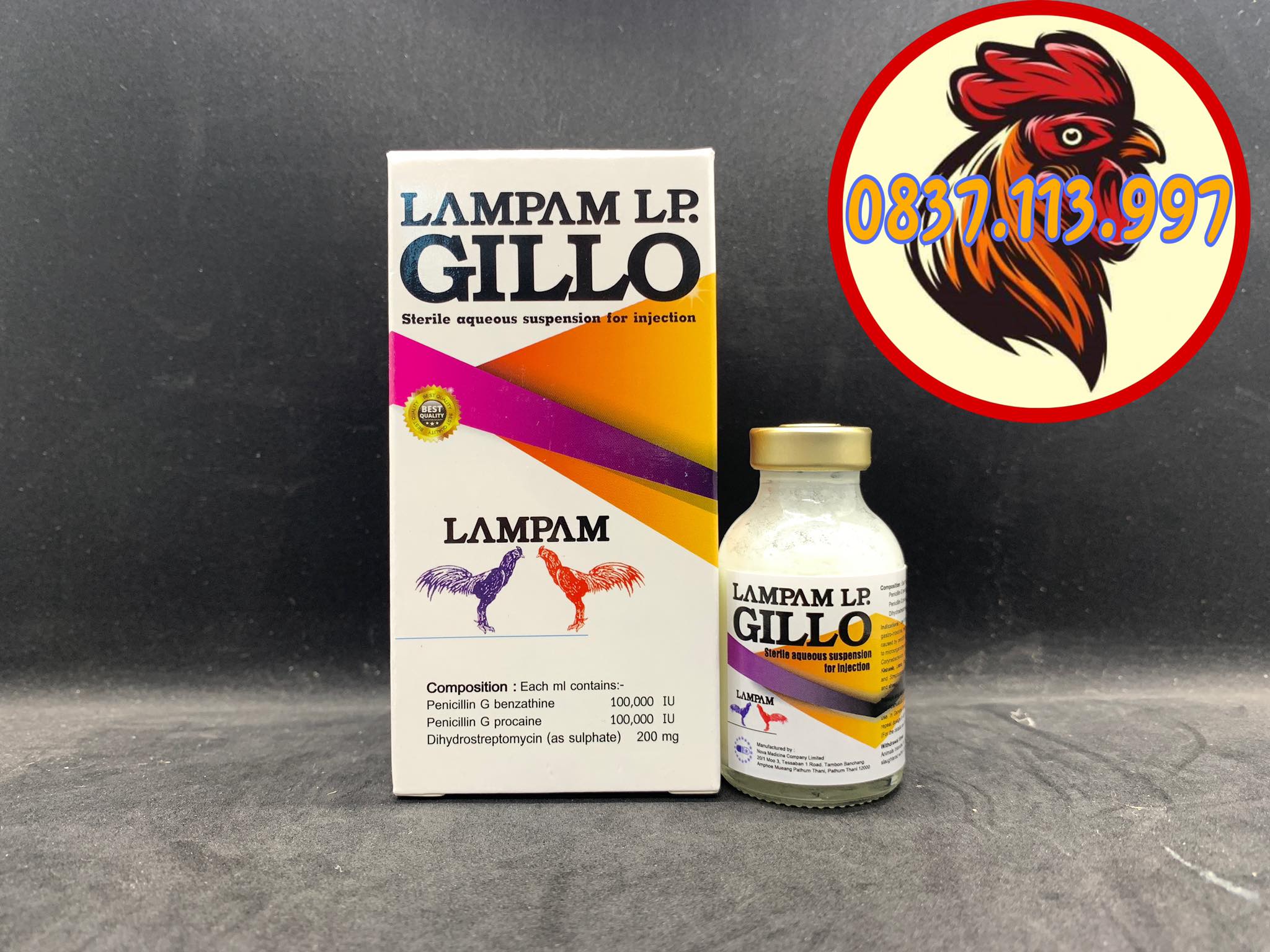 GILLO LAMPAM TRI BÊNH CHO GÀ ĐÁ CHAI 20ML