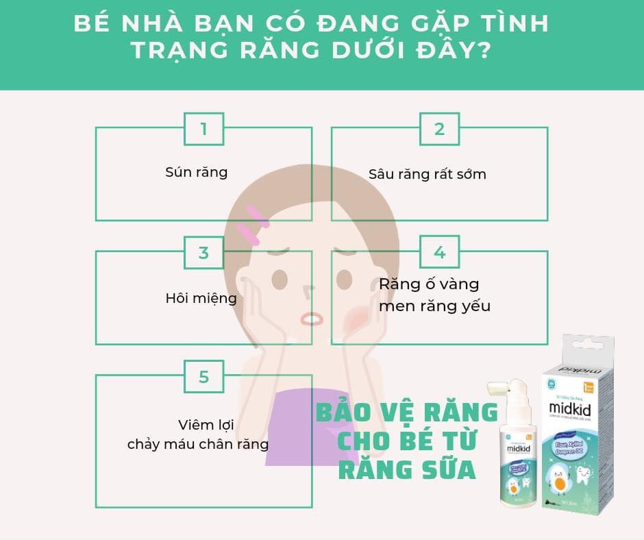 Midkid - xịt chống sâu răng cho bé
