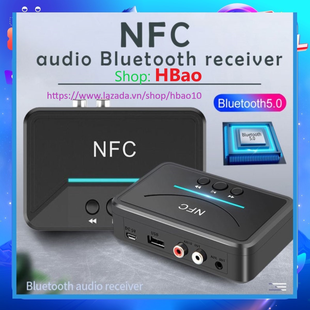 Bộ Thu Bluetooth 5.0 Âm Thanh BT200 H2 B21 NFC Bộ thiết bị Chuyển Đổi Âm Thanh Bluetooth Không Dây Âm Thanh Nổi Loa Xe Hơi Âm Thanh AUX 3.5Mm Mới Nhất