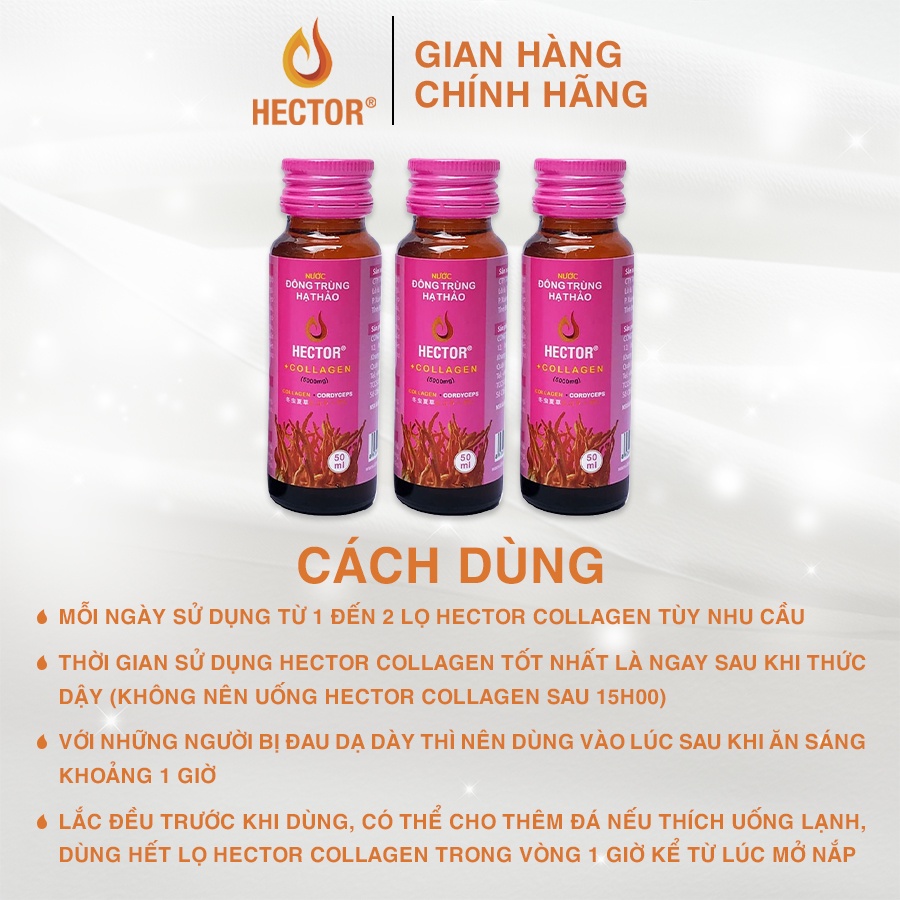 Combo Nước Đông Trùng Hạ Thảo Hector Sâm và Collagen (20chai)