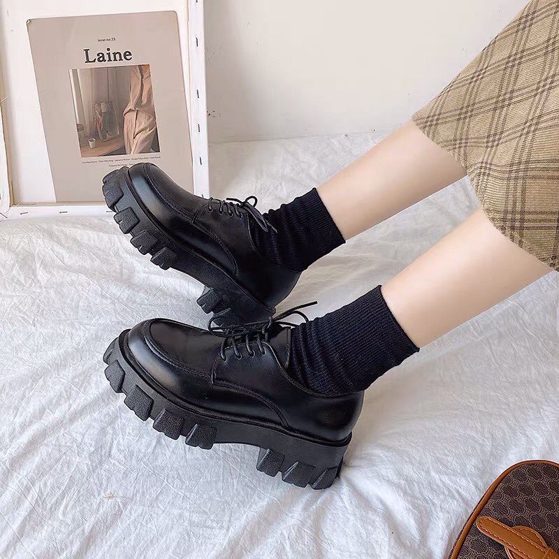 Giày Oxford đế độn da Bóng & lỳ