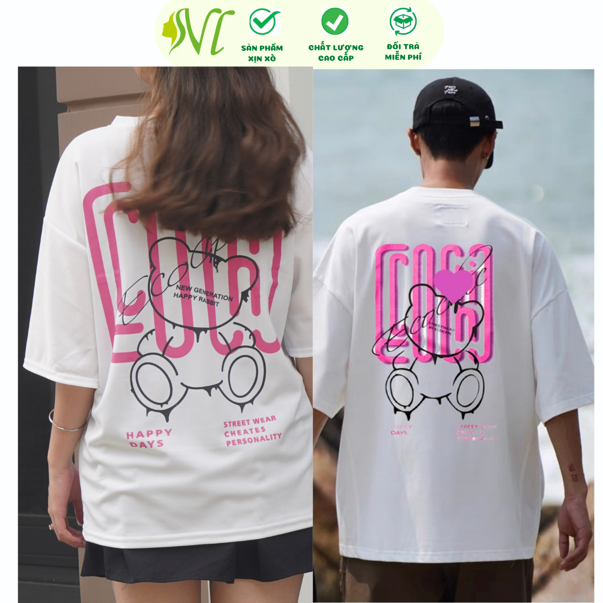 Áo thun cho hội nhóm cặp đôi, phong cách teen tay lỡ unisex form rộng ECOIC - Người Đẹp Vì Lụa